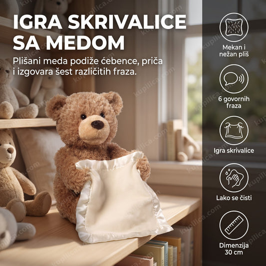 meda skrivalica plišana interaktivna igračka koja priča, benefiti proizvoda