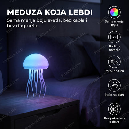 meduza lampa sa led osvetljenjem na noćnom stočiću u mraku, benefiti proizvoda