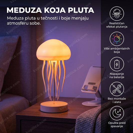 meduza lampa sa led osvetljenjem u zatamnjenoj spavaćoj sobi, benefiti proizvoda