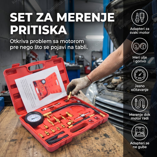 kofer sa manometrom za merenje pritiska ulja i goriva u radionici, benefiti proizvoda