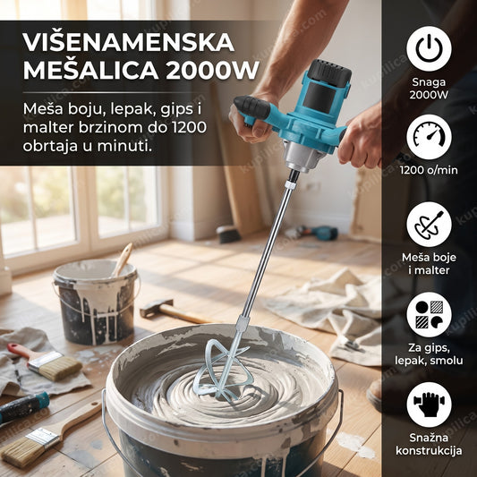 mešalica mikser za mešanje farbe i maltera u kanti, benefiti proizvoda
