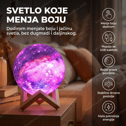 3d mesec lampa sa drvenim postoljem i led osvetljenjem na noćnom stočiću, benefiti proizvoda