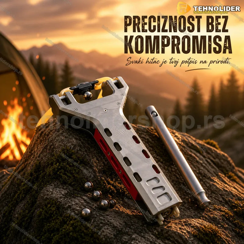 Metalna praćka za outdoor rekreaciju — aluminijumski ram i guma