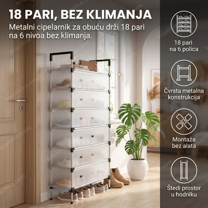 metalni cipelarnik za obuću sa 6 nivoa u hodniku, benefiti proizvoda