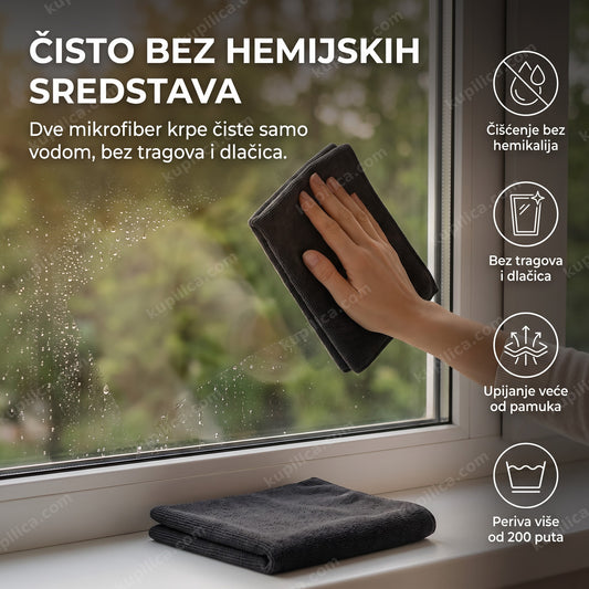 mikrofiber krpe za čišćenje seta od dva, čišćenje prozora, benefiti proizvoda