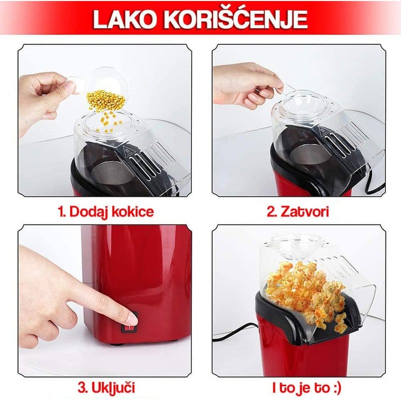 mini aparat za kokice bez ulja — detalj 1