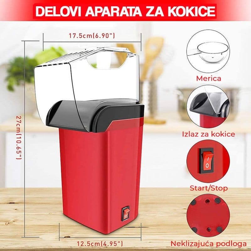 mini aparat za kokice bez ulja — detalj 8