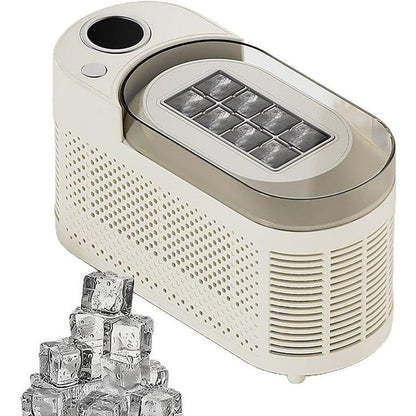 mini aparat za led sa gomilom gotovih kockica ispred uređaja