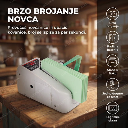 mini brojač novca sa snopom novčanica na digitalnom ekranu, benefiti proizvoda