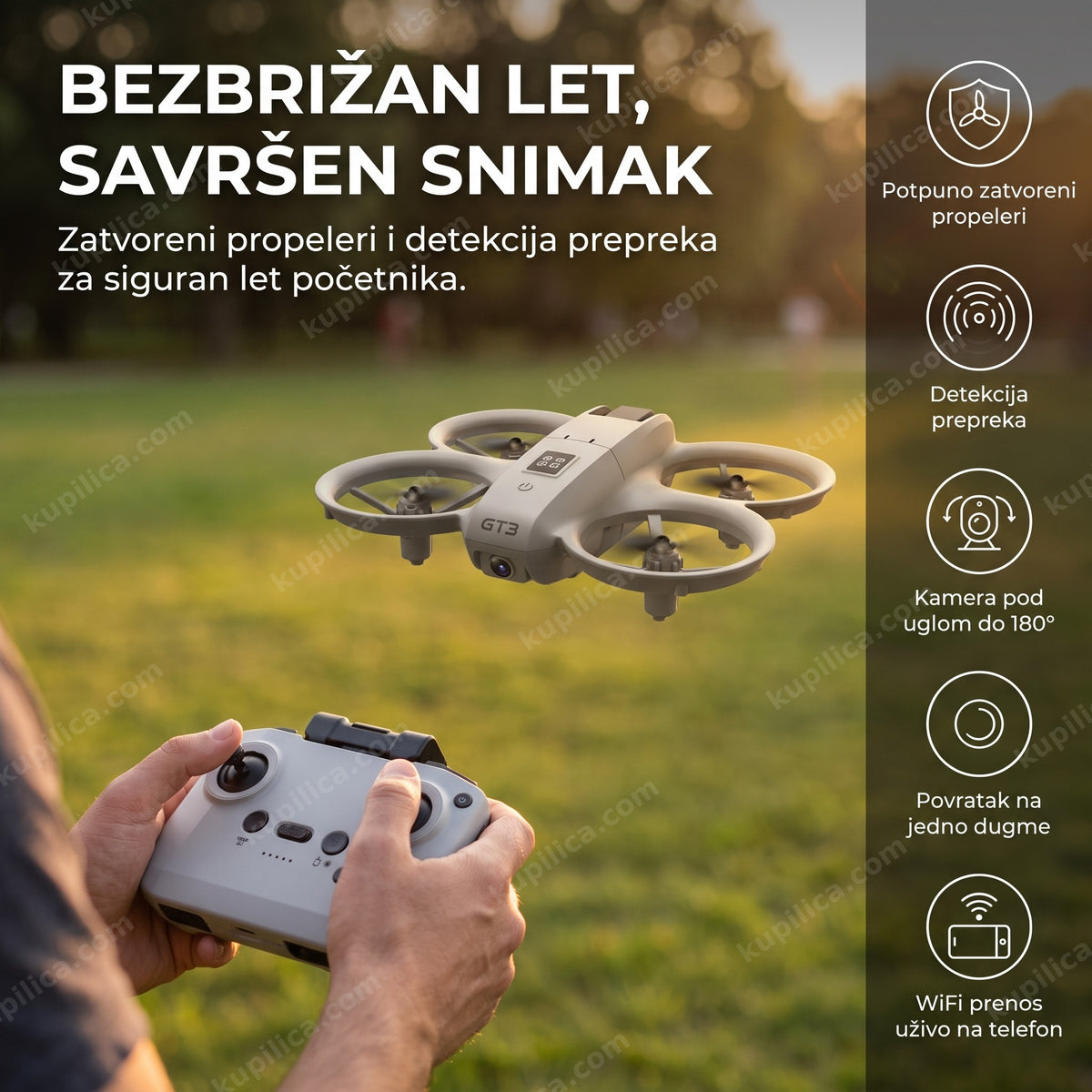 mini dron gt3 u letu na otvorenom, benefiti proizvoda