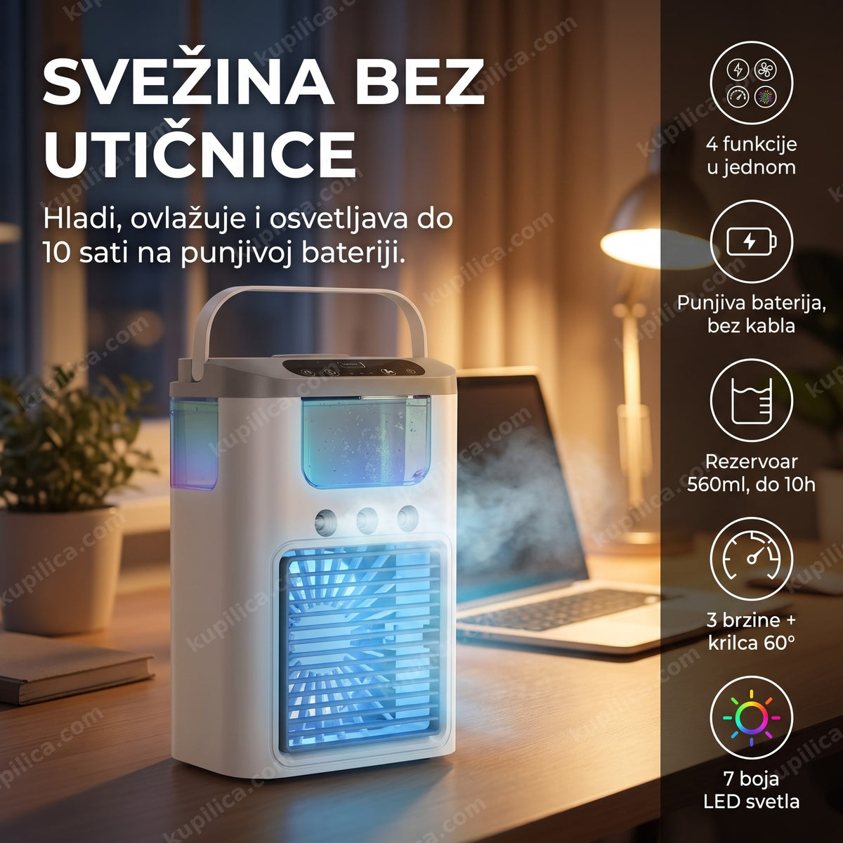 bežična mini klima 4u1 na radnom stolu, benefiti proizvoda