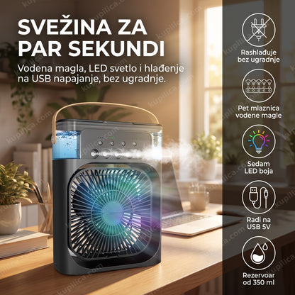 mini klima 5u1 sa vodenom maglom i LED svetlom na radnom stolu, benefiti proizvoda