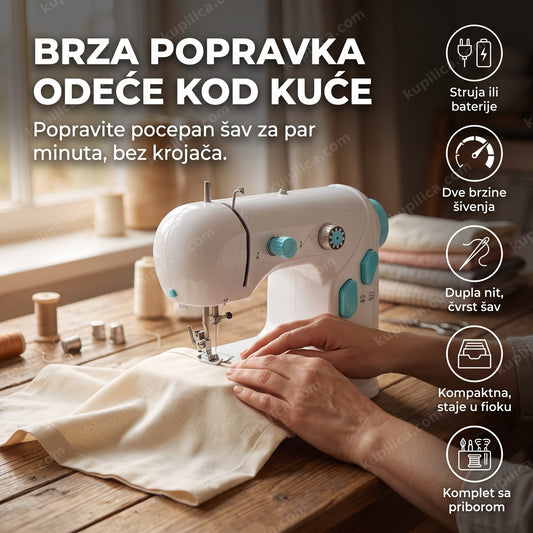 mini mašina za šivenje prenosiva na stolu za popravku odeće, benefiti proizvoda