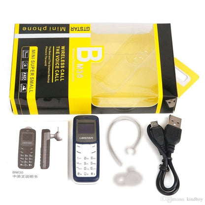 mini mobilni telefon BM30 sa kutijom, USB kablom i slušalicom
