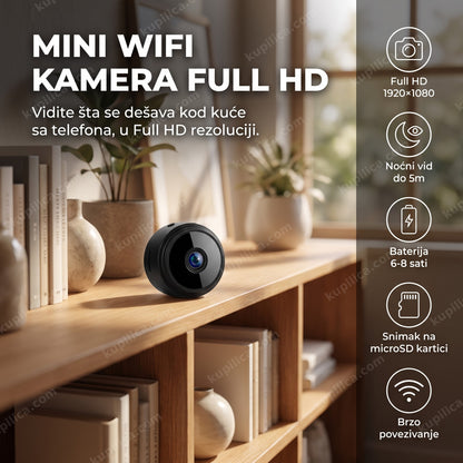 mini špijunska wifi kamera full hd na polici u dnevnoj sobi, benefiti proizvoda