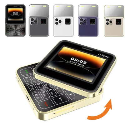 mini telefon i19 Pro dual sim u pet boja sa otvorenim sliderom i tastaturom