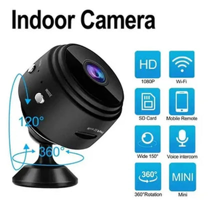 mini wifi kamera A7 na postolju sa okretnim uglom 360 stepeni za enterijer