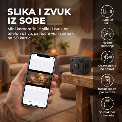 mini wifi kamera hd 1080p sa audio snimanjem — kamera na polici u sobi i prikaz uživo na telefonu, benefiti proizvoda
