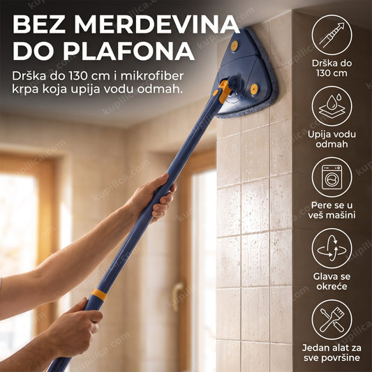 multifunkcionalni mop sa mikrofiber krpom čisti plafon bez merdevina, benefiti proizvoda