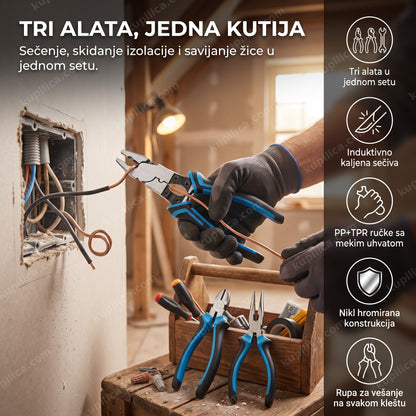 multifunkcionalni set klešta 3u1 pri skidanju izolacije sa žice, benefiti proizvoda