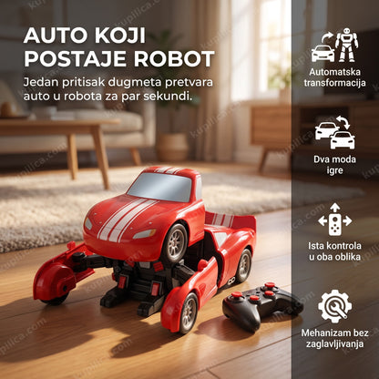 munja mekvin autić robot na daljinsko upravljanje na podu dnevne sobe sa prikazom benefita proizvoda