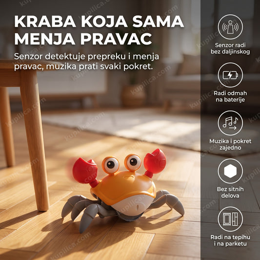 muzička kraba sa senzorom pokreta sama na podu, benefiti proizvoda