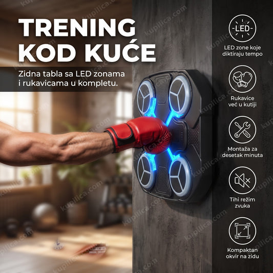 muzička tabla za boks sa LED zonama na zidu, benefiti proizvoda