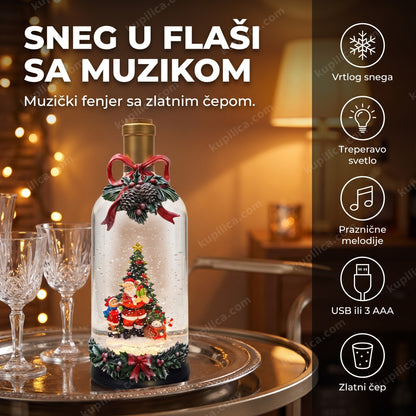 muzički fenjer boca sa snegom na kolicima za piće