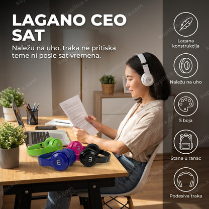 slušalice J-03 naglavne on-ear — rad od kuće sa lakim slušalicama koje ne pritiskaju teme, 5 boja