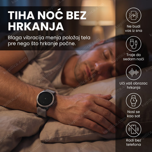 narukvica protiv hrkanja serenesleeper na ruci osobe koja mirno spava, benefiti proizvoda