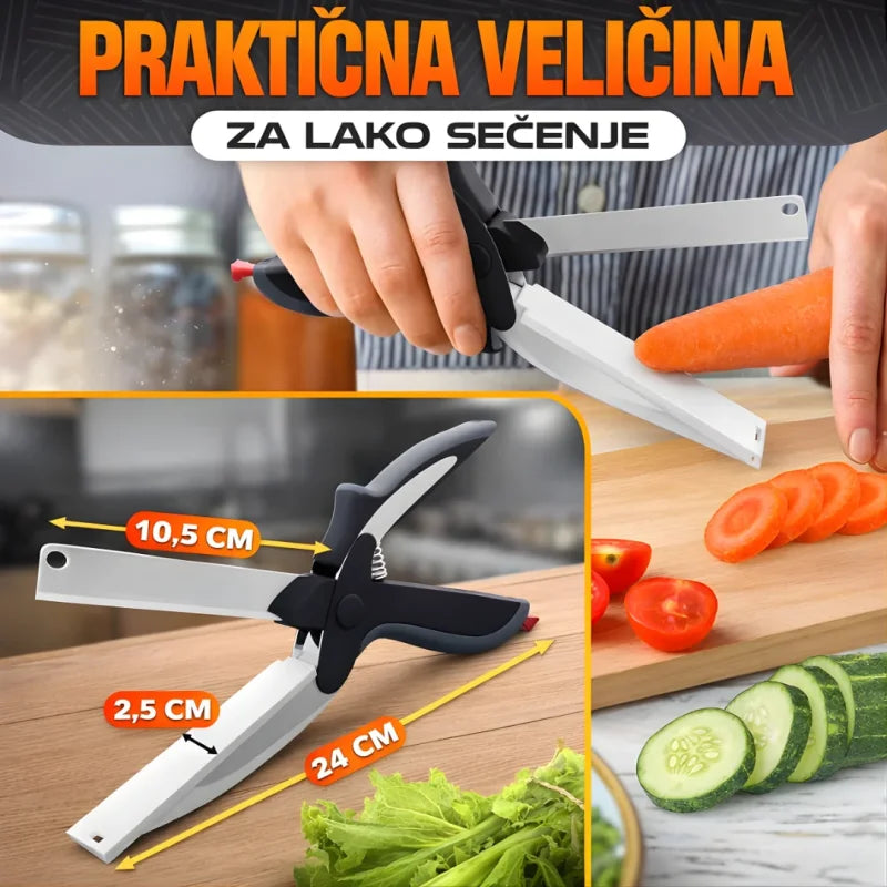 sečenje povrća pametnim sečkom direktno u posudu