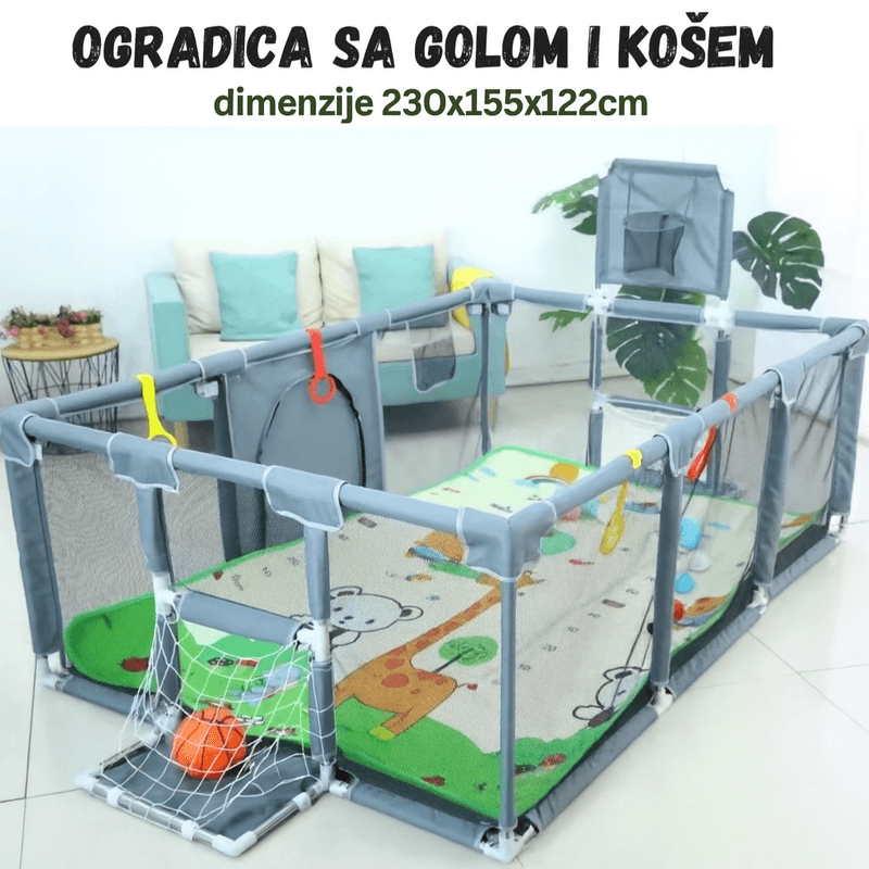 ogradica za bebe sa košem i golom — detalj 1