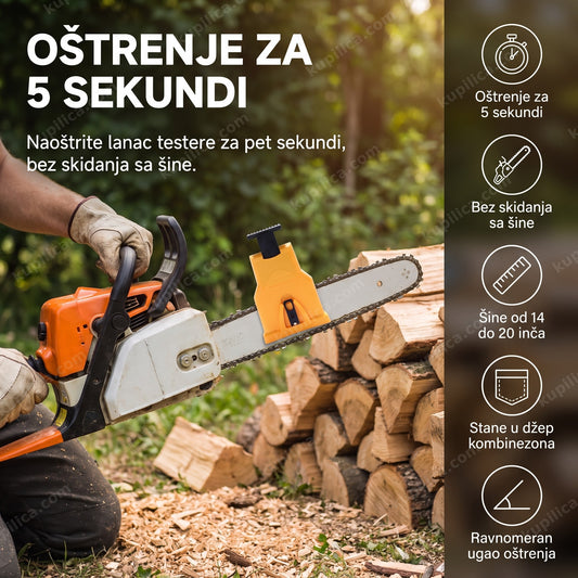 oštrač lanca za motornu testeru na šini u dvorištu, benefiti proizvoda