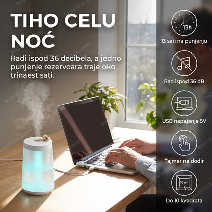 Ovlaživač vazduha Q20, ultrazvučni USB uređaj od 400 ml za tihi rad