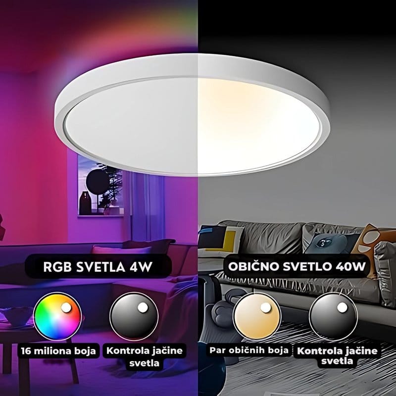 pametna LED plafonjera sa WiFi upravljanjem — detalj 1