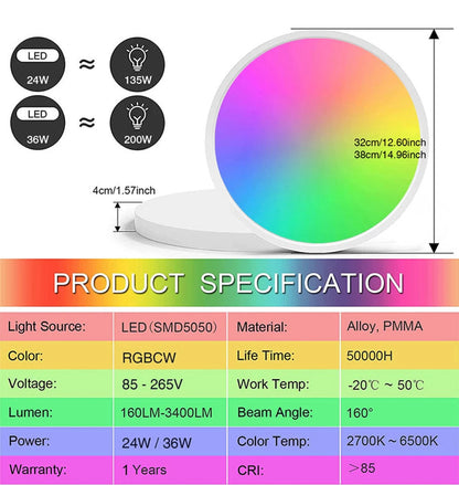 pametna led plafonska lampa wifi — detalj 1