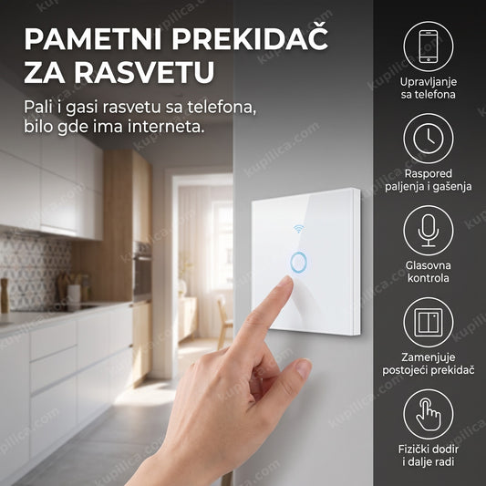 beli pametni dodirni prekidač za rasvetu na zidu kuhinje, benefiti proizvoda