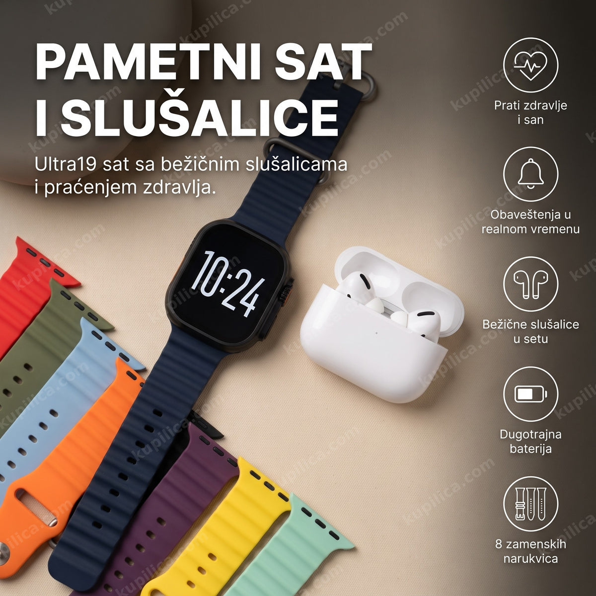 ultra19 pametni sat sa bežičnim slušalicama, benefiti proizvoda