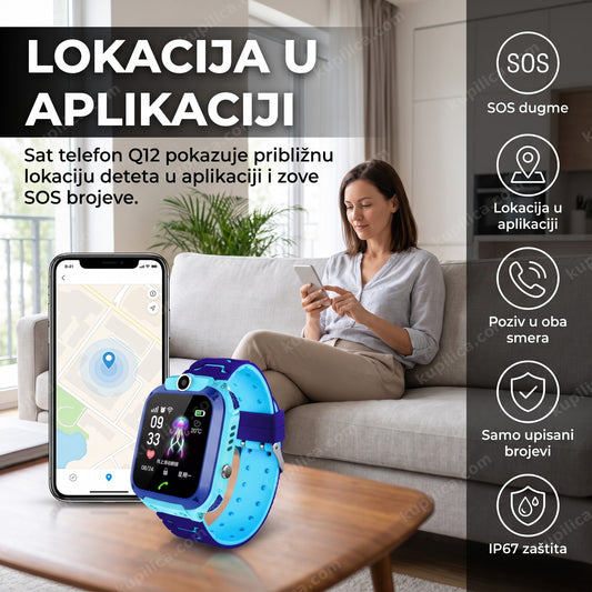 Pametni sat za decu Q12 plavi — sat telefon sa SOS dugmetom i lokacijom, benefiti proizvoda