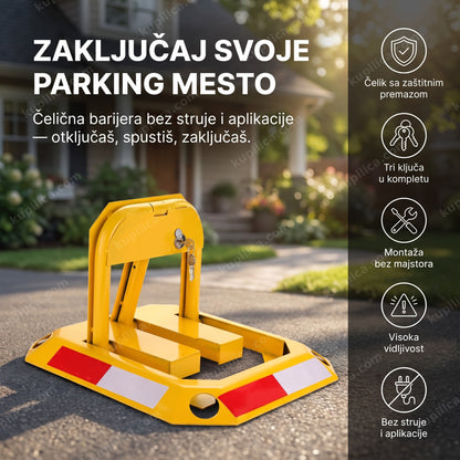 mehanička parking barijera sa bravom i tri ključa na prilazu kuće, benefiti proizvoda
