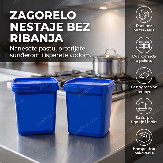 dve plave teglice, pasta za čišćenje tvrdokornih naslaga, etiketa bez teksta