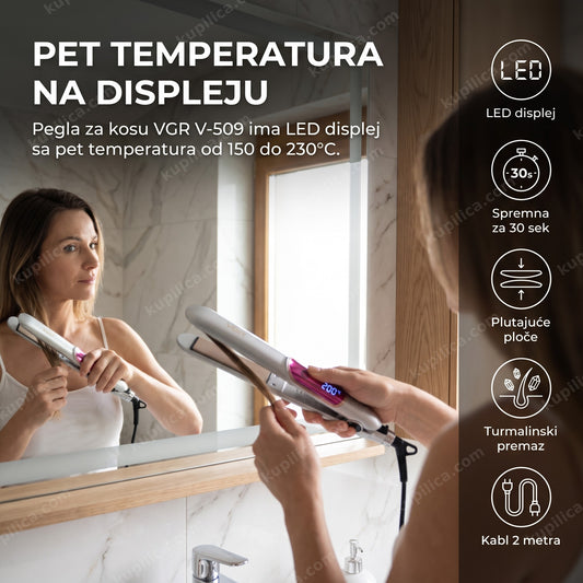 Pegla za kosu VGR V-509 sa LED displejem, benefiti proizvoda