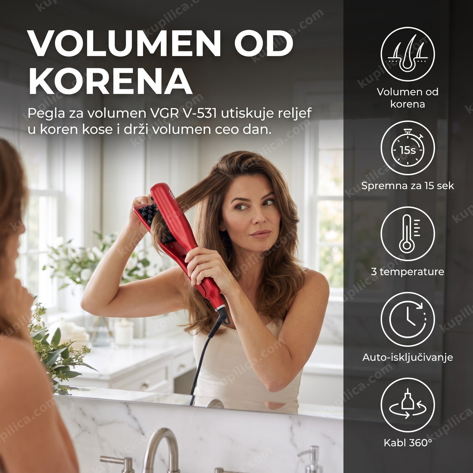 Pegla za volumen kose VGR V-531, benefiti proizvoda