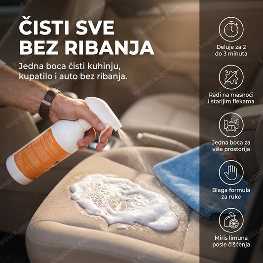 pena za čišćenje svih površina — pena nanesena na auto sedište, benefiti proizvoda