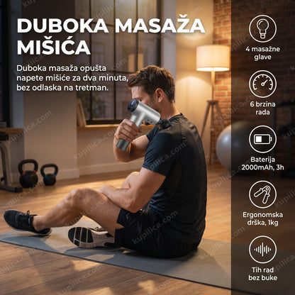 pištolj za masažu mišića u ruci posle treninga u teretani, benefiti proizvoda
