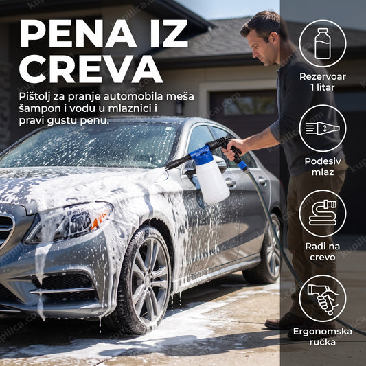 Pištolj za pranje automobila sa penom i rezervoarom 1 L, benefiti proizvoda