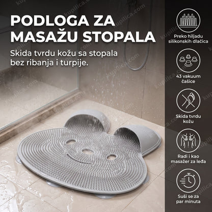 Silikonska podloga za pranje stopala pričvršćena u tuš kabini, benefiti proizvoda
