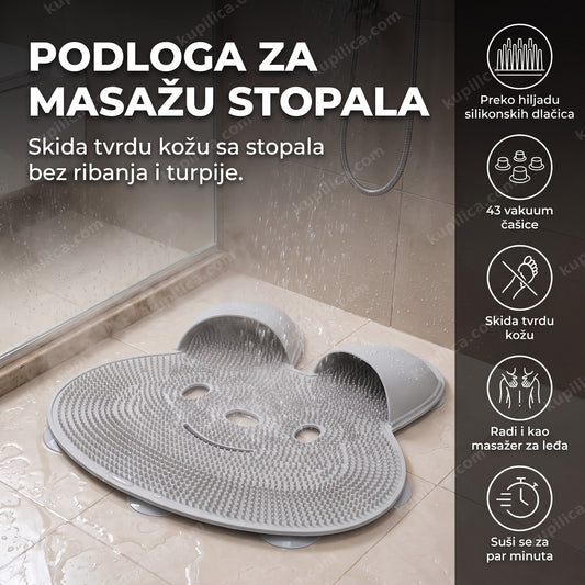 Silikonska podloga za pranje stopala pričvršćena u tuš kabini, benefiti proizvoda