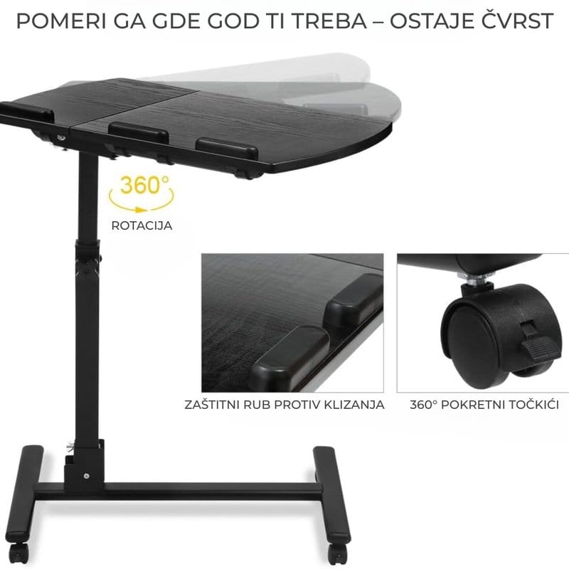 detalj zaštitnog ruba ploče i pokretnog točkića sa natpisom 360 rotacija