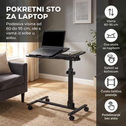 pokretni sto za laptop sa točkićima pored fotelje, benefiti proizvoda
